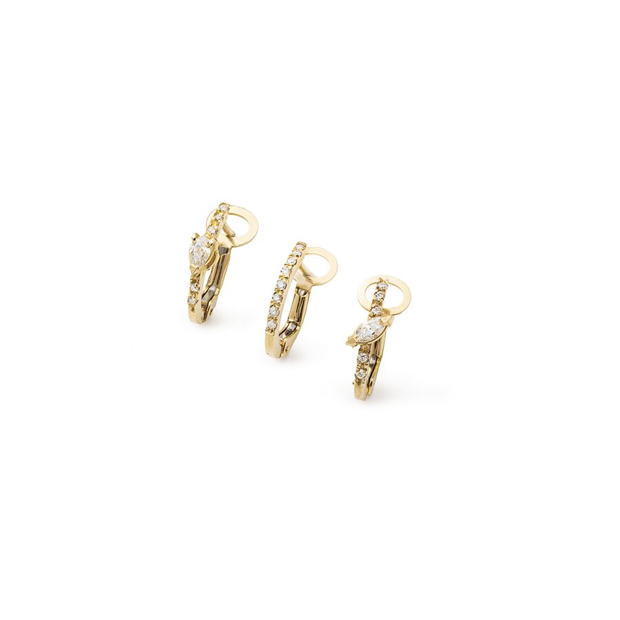 Set of three yellow gold hoop earrings BALANCE | SET 3 OVAL XSAU18G CT 0,31